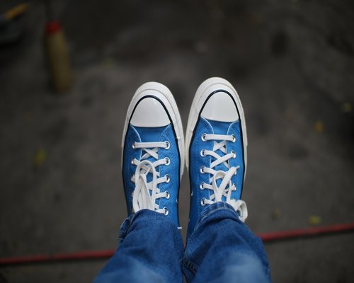 Close up view of comfortable and supportive footwear